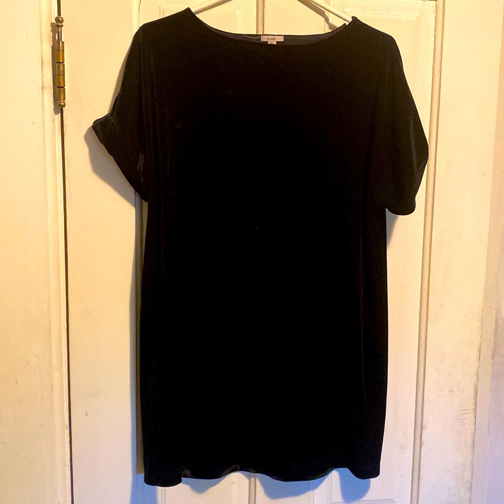 Holiday Fun! Velvet black tshirt mini dress from Urban Outfitters